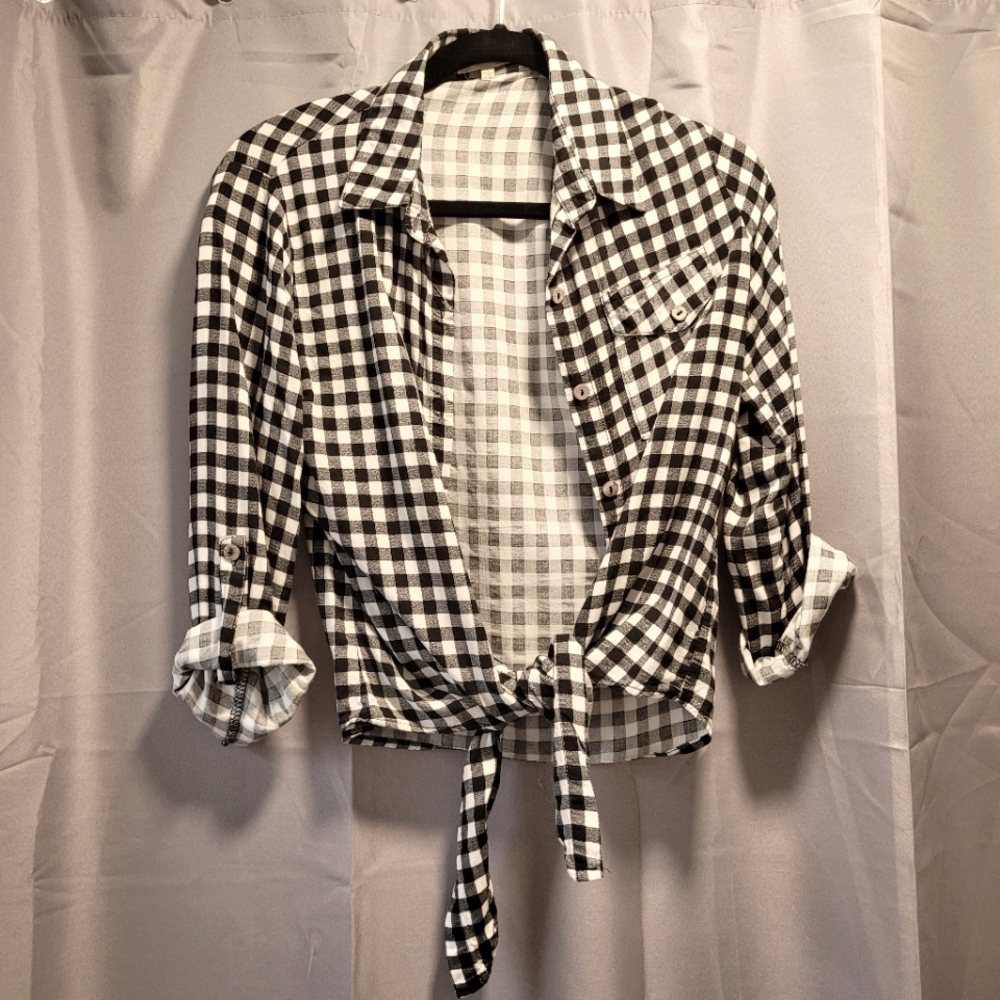 Love Notes Front Tie Button Blouse